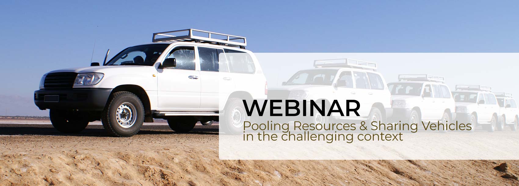HumaNav webinar banner : pooling resources & sharing vehicles