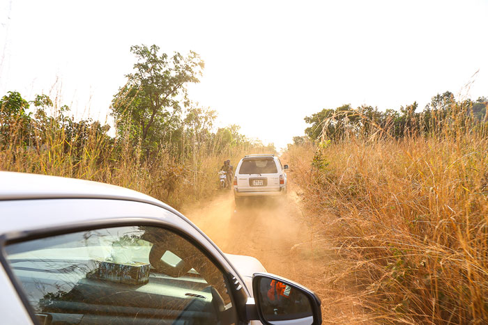 Sightsavers vehicles during a neglected tropical disease programme in Benin 2020